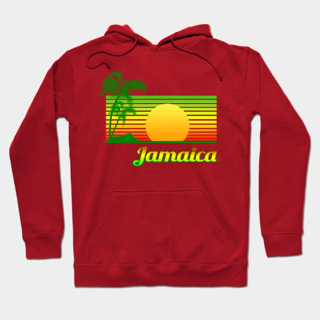 Retro Beach Jamaica Sunset Hoodie by macdonaldcreativestudios
